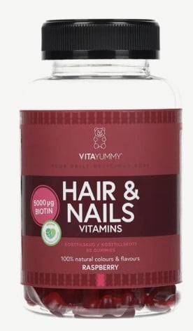VitaYummy raspberry-flavored multivitamins with biotin for hair and nails, food supplement, 60 pcs/180 g