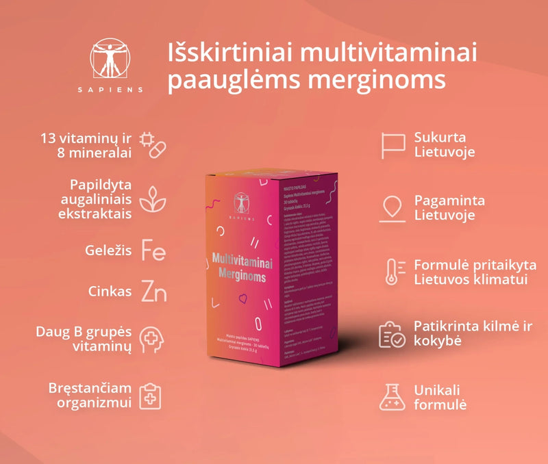 Sapiens Multivitaminai merginoms