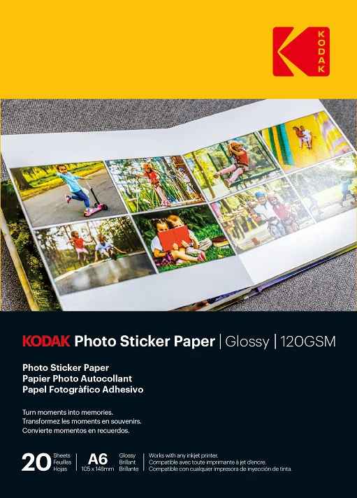 Бумага для фотонаклеек Kodak глянцевая 120 г/м² A6x20 (3510652)