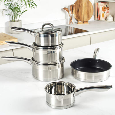 Salter BW06746EU7 Timeless Collection Stainless Steel 5 Piece Pan Set