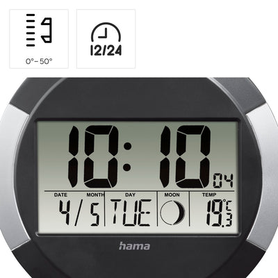 Hama 00186383 PP-245 Wall Clock Black