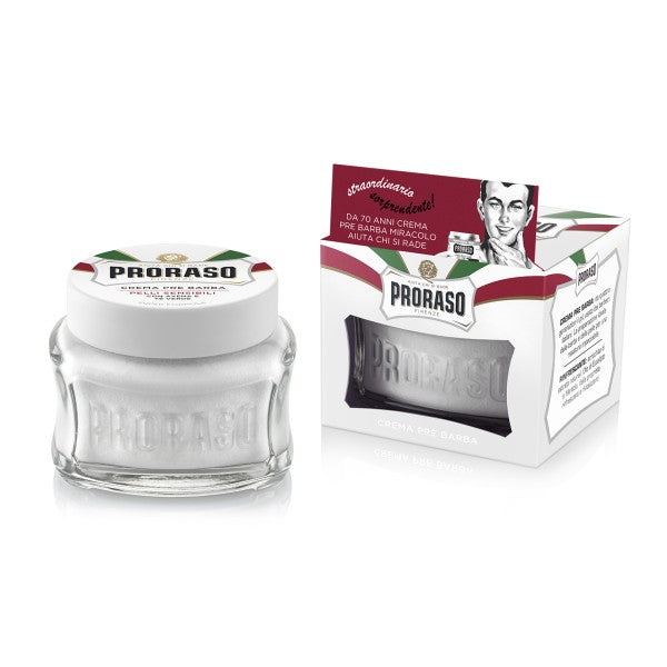 Proraso White Line Pre-Shaving Cream Крем для чувствительной кожи перед бритьем, 100мл
