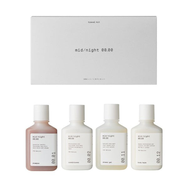 Mid/night 00.00 Travel Kit Kelioninis plaukų ir kūno priežiūros rinkinys, 1vnt