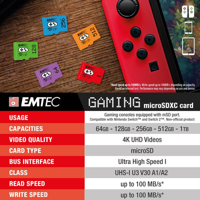 Emtec mSD 64GB UHS-I U3 V30 A1 Gaming Purple