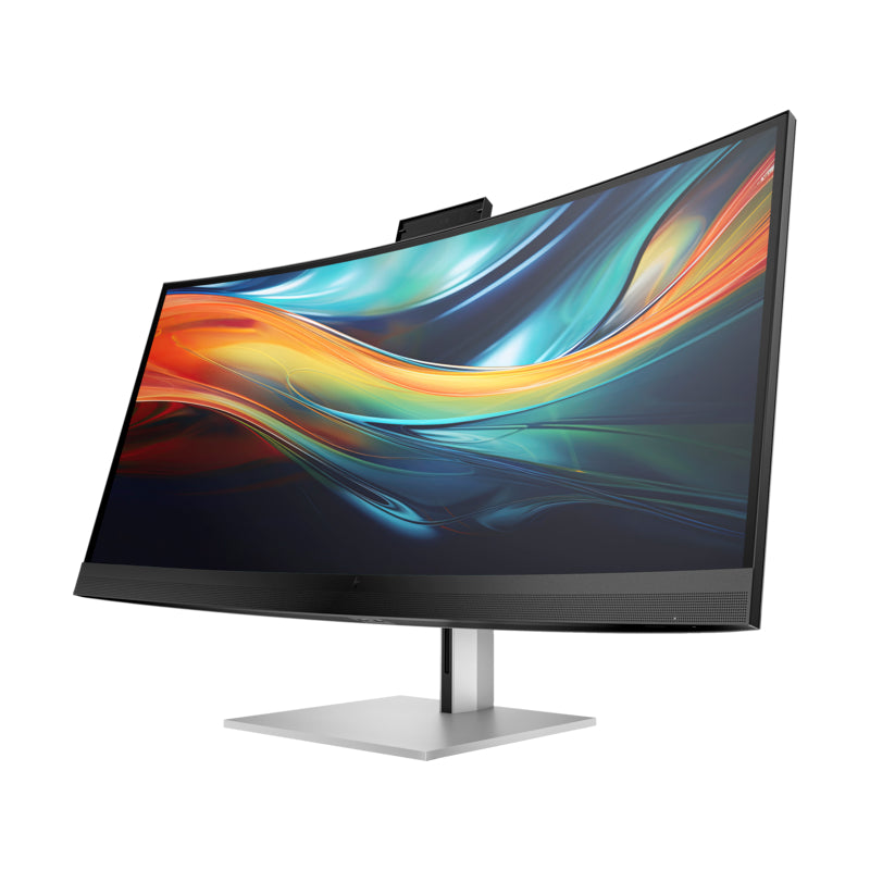 HP 740pm Series 7 Pro 5K Curved Conferencing Monitor - 39.7" 5120x2160 WUHD 300-nit AG, IPS HDR, 2x USB-C(100W)/HDMI/DisplayPort, 4x USB, speakers, 4K webcam, RJ-45 LAN, height adjustable/ tilt/swivel, 3 years (replaces Z40c G3) 
