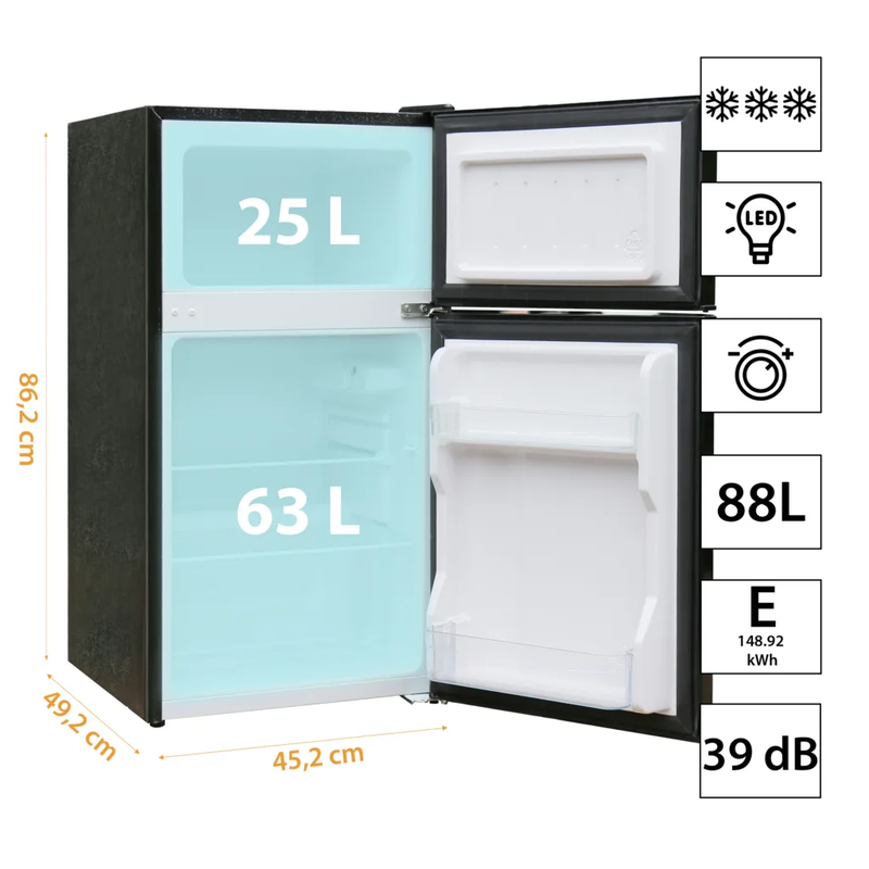 Manta MM545DBK Fridge 88L Black
