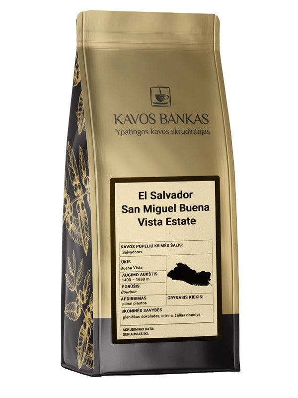Kavos Bankas El Salvador San Miguel Buena Vista Estate Kavos pupelės 500 g