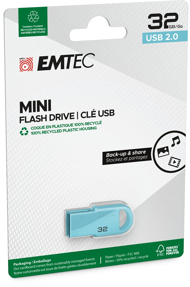 Emtec USB2.0 D250 32GB Mini Blue