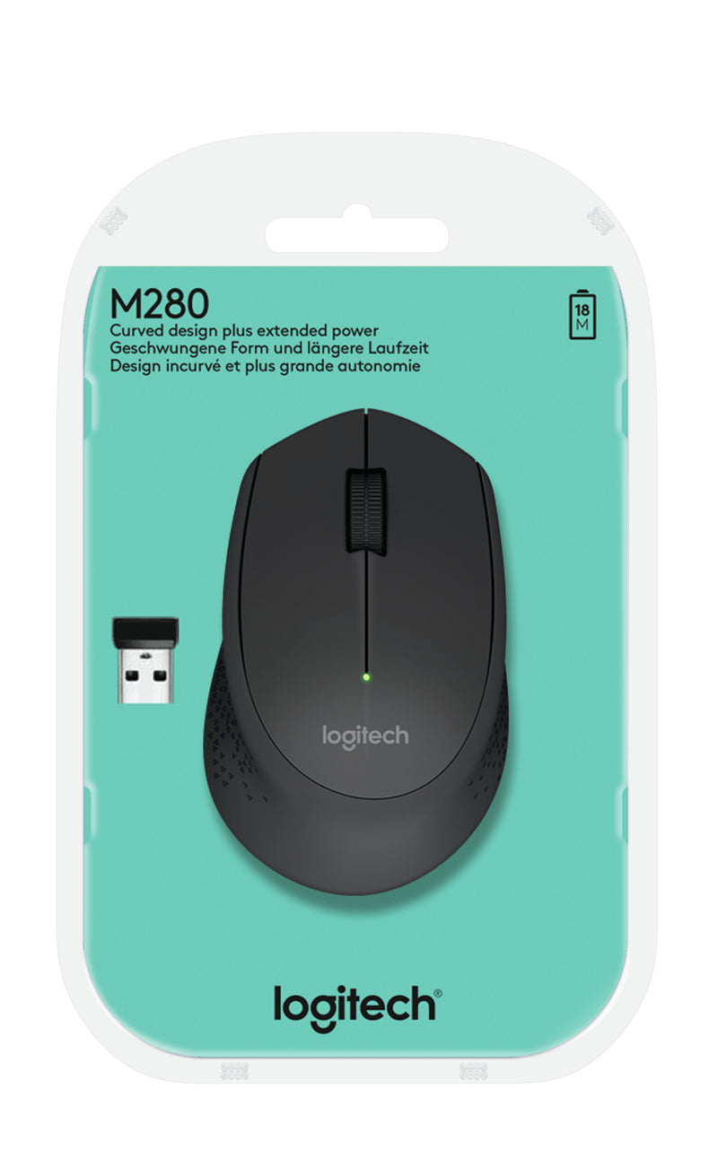 LOGITECH Wireless Mouse M280 - BLACK - 2.4GHZ - EWR2