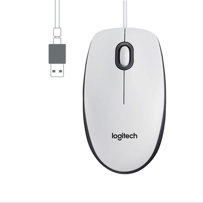  Logitech Mouse M100 (910-006764), White