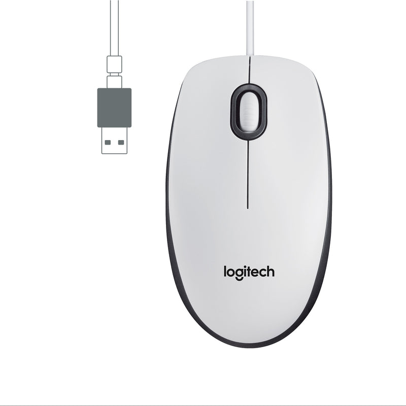  Logitech Mouse M100 (910-006764), White