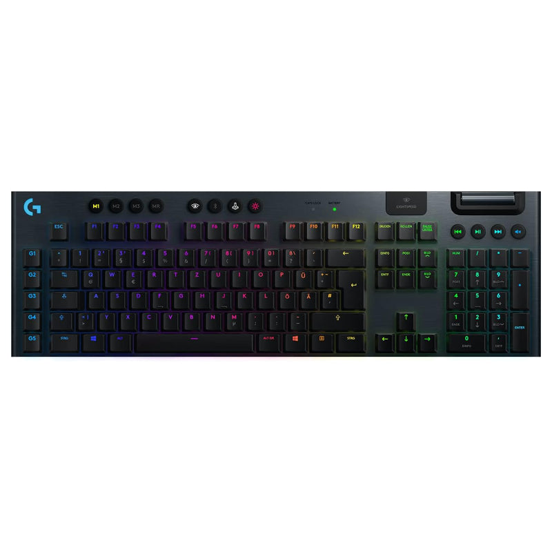 Logitech G915 RGB — макет США — низкопрофильные линейные красные переключатели GL (Bluetooth + беспроводная связь 2.4G)