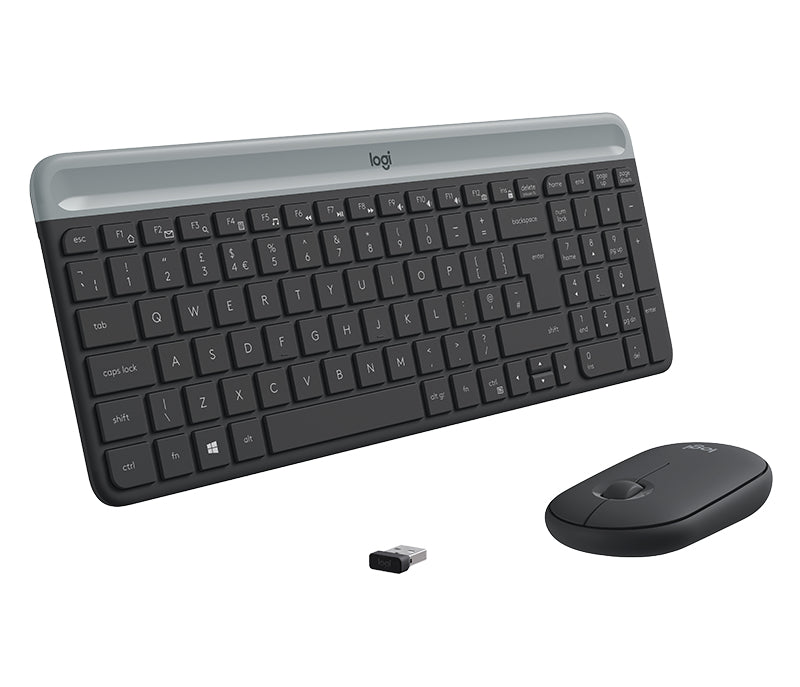  Logitech MK470 Slim Combo Wireless Keyboard + Mouse, US, Graphite