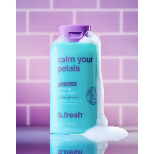 b.fresh Calm Your Petals Relaxing Body Wash Atpalaiduojantis kūno prausiklis, 473ml
