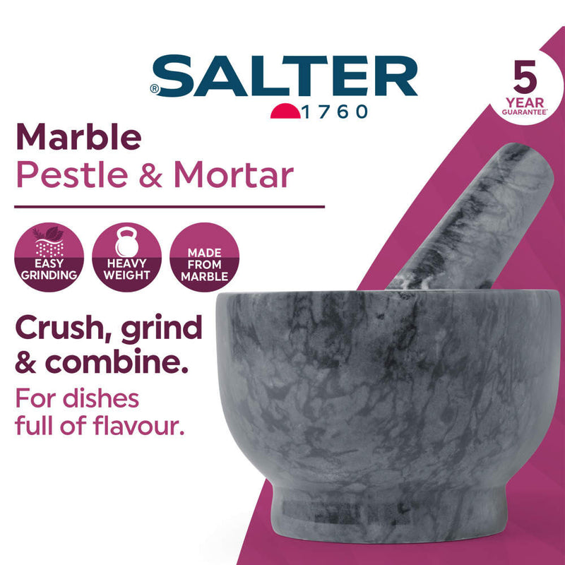 Salter BW11852EU7 Marble Pestle and Mortar, Black