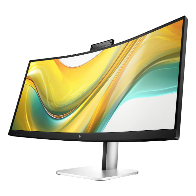 HP 534pm Series 5 Pro WQHD USB-C Curved Conferencing Monitor - 34" 3440x1440 WQHD 400-nit AG, VA, USB-C(100W/15W)/HDMI/DisplayPort, 3x USB-A, speakers, 5MP webcam, RJ-45 LAN, height adjustable/tilt/swivel, 3 years (replaces E34m)