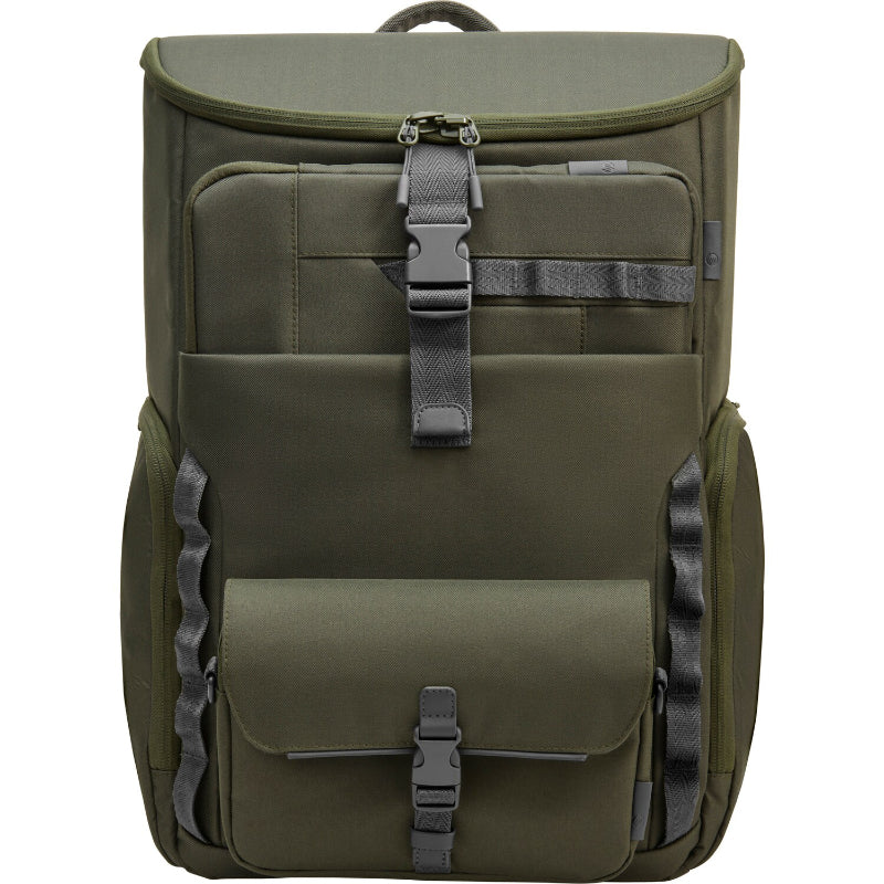 HP Modular 15.6 Backpack, 3-in-One (Pouch, Backpack, Sleeve), Water Resistant, Cable Pass-through, 27 Liter Capacity - Dark Olive Green