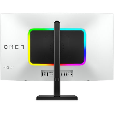 HP OMEN Transcend 32 White Backlit Gaming Charging Monitor - 31.5" 3840 x 2160 4K UHD 240Hz 250-nit AG, QD-OLED, USB-C(140W/15W)/2x HDMI/DisplayPort/Audio Jack, USB-C, 3x USB-A, KVM switch, speakers, height adjustable/tilt/pivot, 1 years