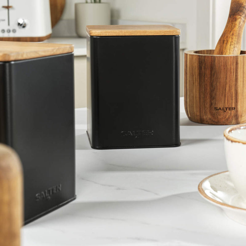 Salter BW12898EU7 Toronto 3-Piece Canister Set Black