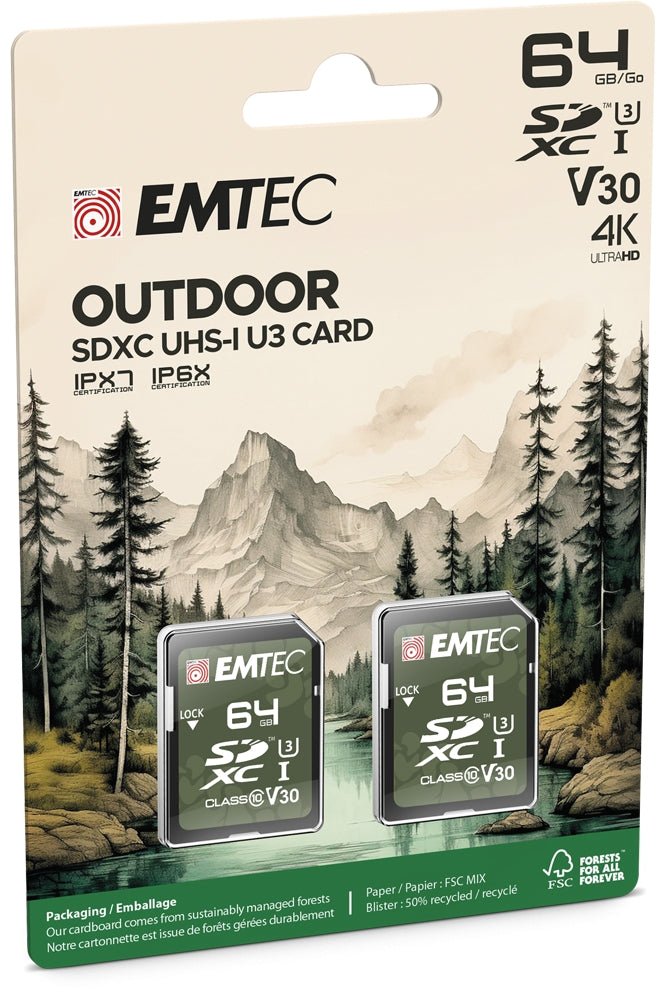 Emtec SD 64GB UHS-I U3 V30 Outdoor 2 pcs