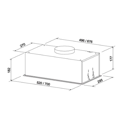 ELEYUS HOOD ATR L 14 200 52 WH Built under White 52 cm 424 m3/h