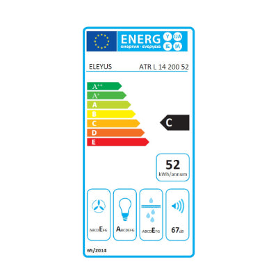 ELEYUS HOOD ATR L 14 200 52 WH Built under White 52 cm 424 m3/h