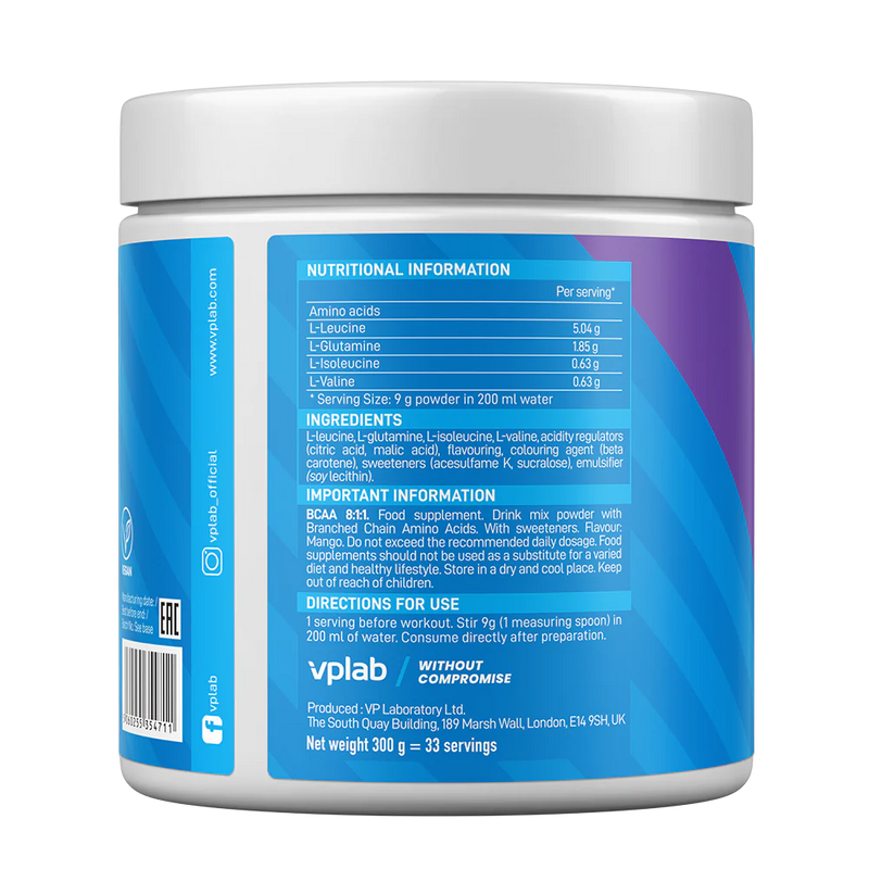VPLAB BCAA 8:1:1 Mango 300g