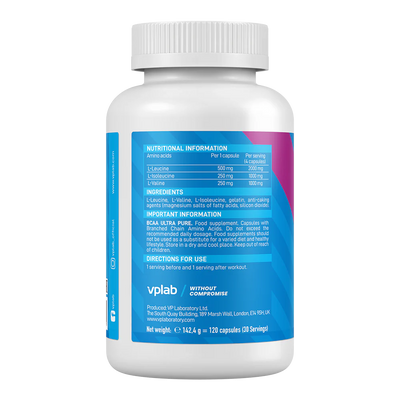 VPLAB BCAA Ultra Pure 120 capsulas