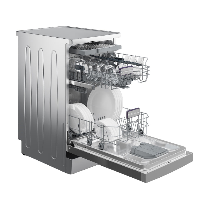 Отдельностоящая посудомоечная машина BEKO BDFS26040XA, Класс энергопотребления C, Ширина 45 см, 6 программ, Инверторный двигатель, SelfDry, Третий ящик, Inox 