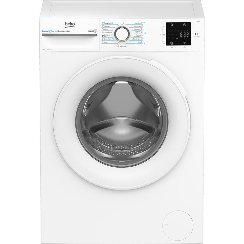 BEKO Washing machine BM3WFSU37013WW, 7 kg, Energy class A, 49.6 cm, 1000 rpm, Inverter motor, Steam Cure 