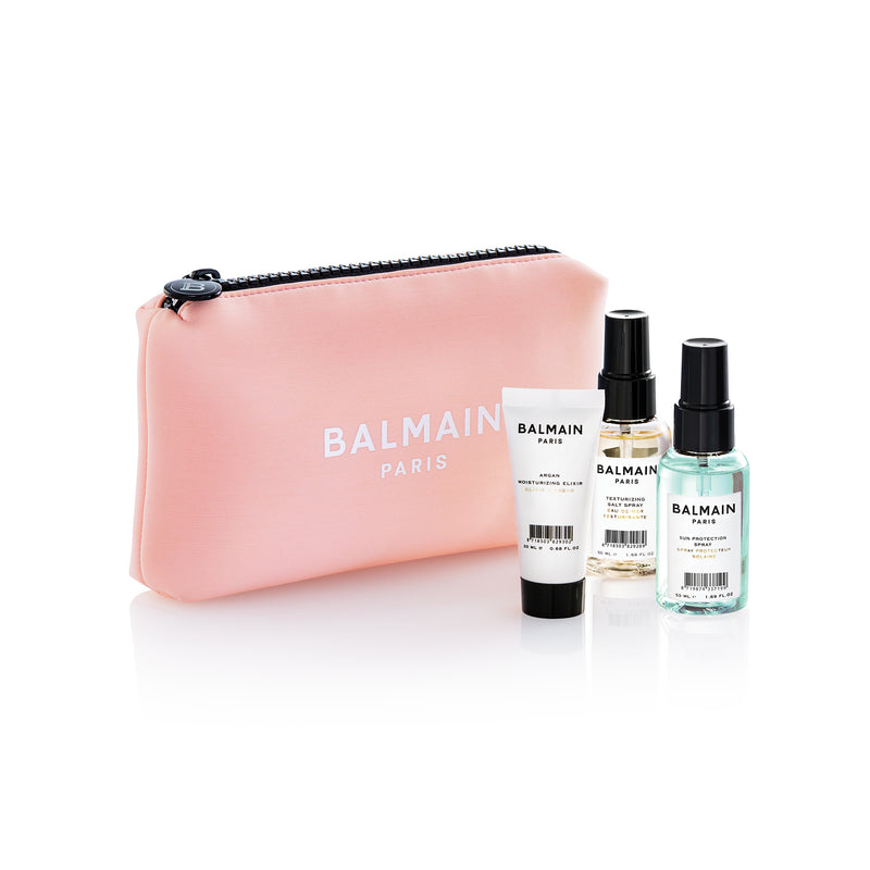 BALMAIN HAIR Limited edition collection travel cosmetic case, Pink / Cosmetic Bag Pastel Pink Travel