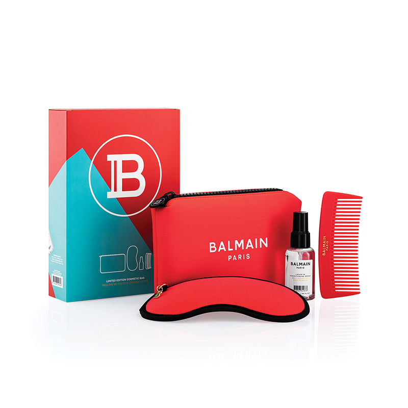 BALMAIN HAIR rinkinys / Limited Edition Cosmetic Bag Red SS21