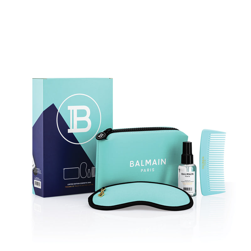 BALMAIN HAIR set / Limited Edition Cosmetic Bag Turquoise SS21