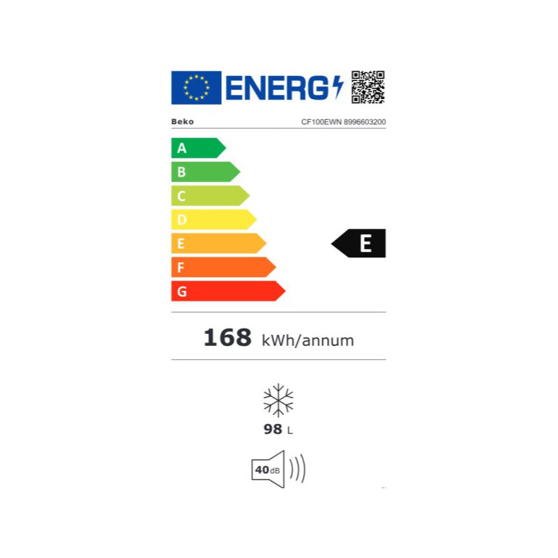 BEKO Freezer box CF100EWN, Energy class E, 98L, Width 54.5 cm, Height 84.5 cm, White/Damaged package