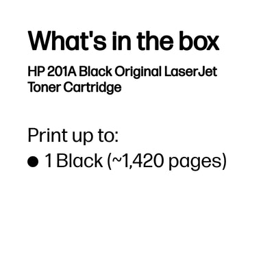 HP 201A Black Laser Toner Cartridge, 1500 pages, for HP Color LaserJet 277, Pro M252
