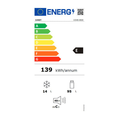 CANDY Refrigerator COHS 45EB Energy class E, Height 84 cm, Black