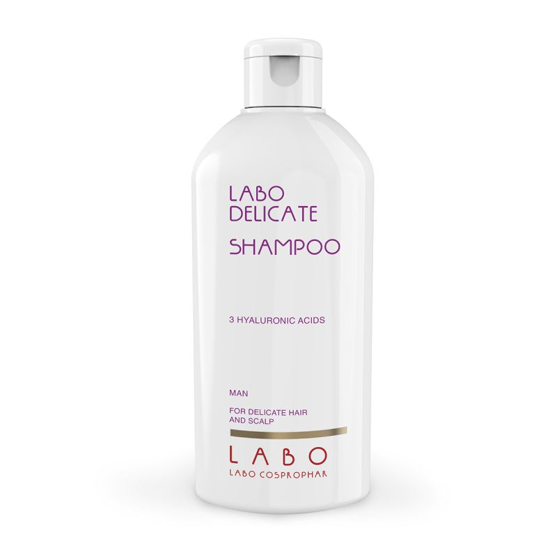 LABO DELICATE šampūnas jautriai galvos odai su 3 HA rūgštimis VYRAMS, 200 ml
