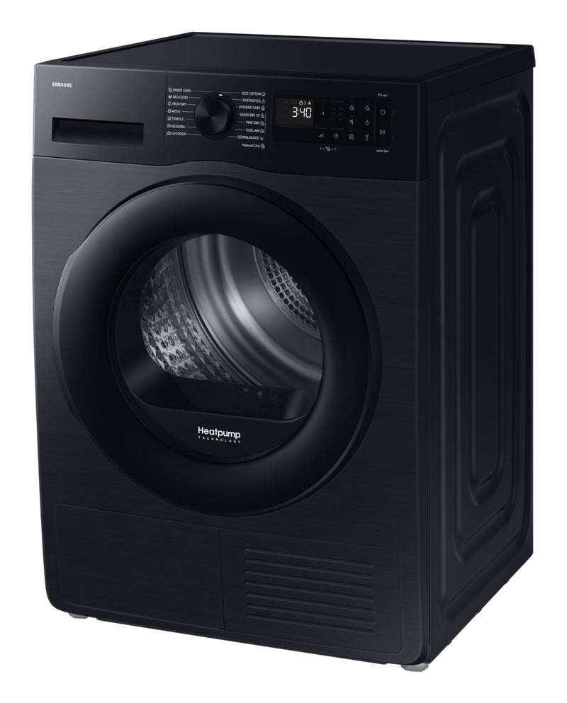 Samsung Dryer DV90DG52A0ABLE, black, SpaceMax, Higiene care, 9kg, A+++, heat pump, Black