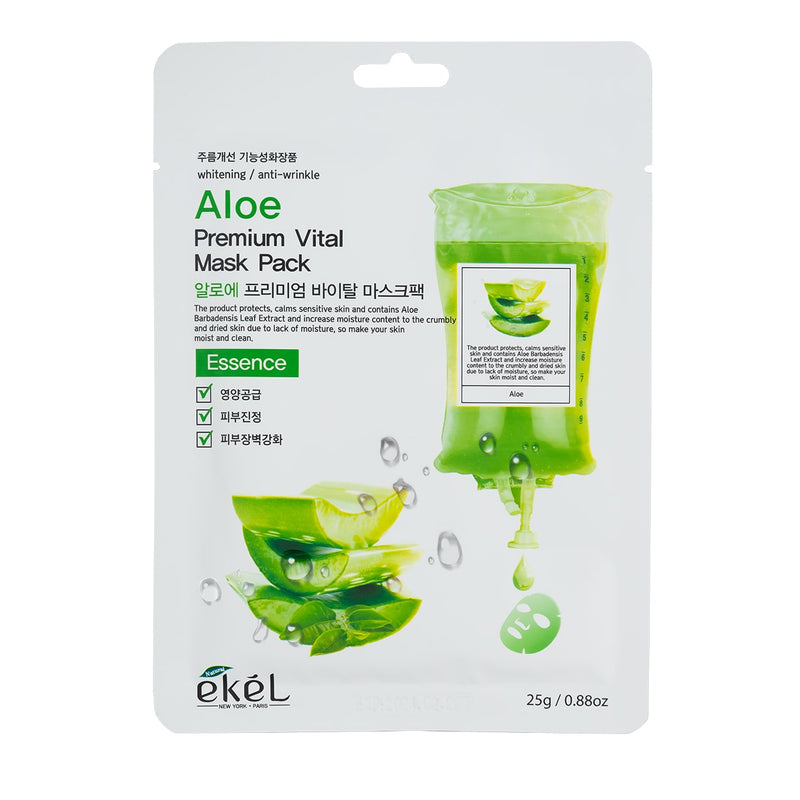 EKEL Aloe Premium Vital Mask Pack маска для лица с экстрактом алоэ, 25 г.