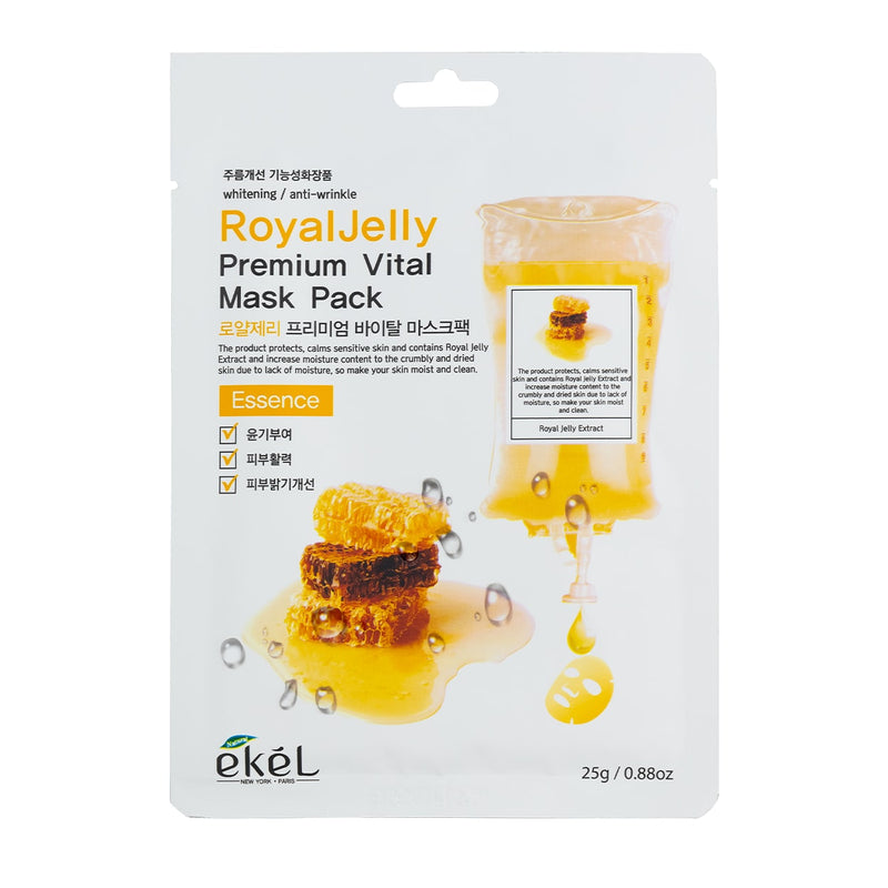 EKEL Royal Jelly Premium Vital Mask Pack veido kaukė su bičių pienelio ekstraktu, 25 g.