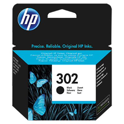 HP 302 Black Ink Cartridge, 190 pages, for HP OfficeJet 3830,3834,4650, DeskJet 2130,3630,1010, Envy 4520