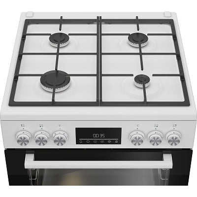 BEKO Cooker FBM62330GWDTN, Width 60 cm, A, Gas/Electric, LED screen