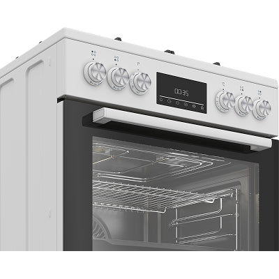 BEKO Cooker FBM62330GWDTN, Width 60 cm, A, Gas/Electric, LED screen