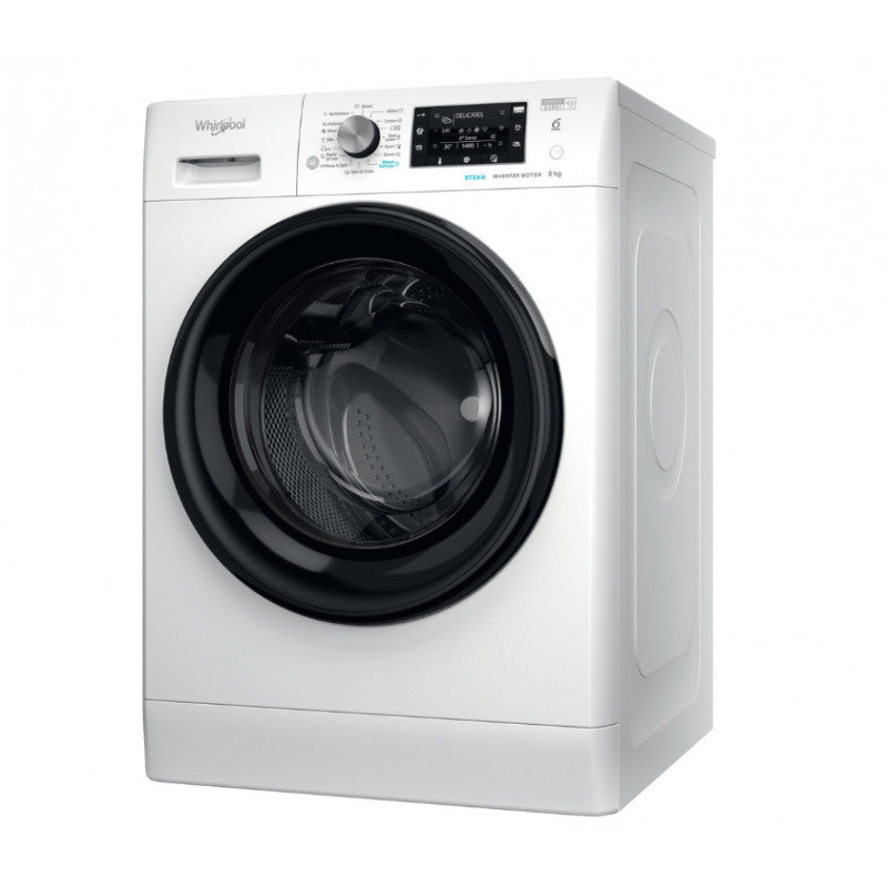 WHIRLPOOL Стиральная машина FFD 9489 BV EE, 9 кг, 1400 об/мин, Класс энергопотребления А, Глубина 63 см, Инверторный двигатель, Черные двери 