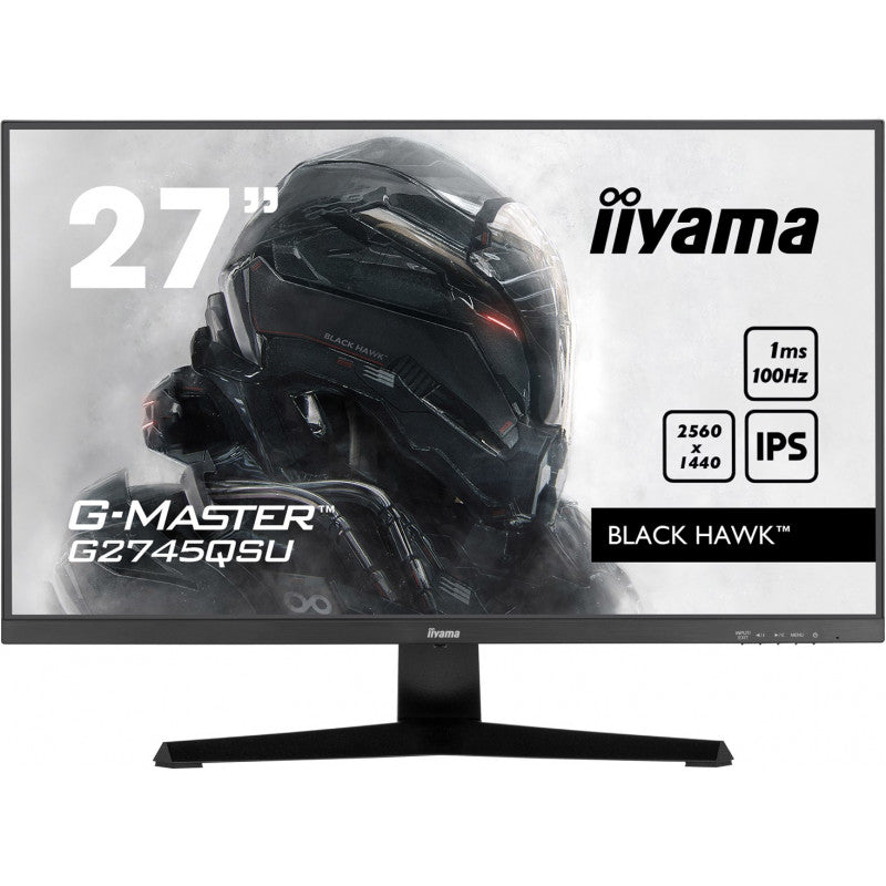 27" ETE IPS Gaming, G-Master Black Hawk, FreeSync, 2560x1440@100Hz, 250cd/m², HDMI, DisplayPort, 1ms (MPRT), Speakers, USB-HUB 2x 3.2, Black Tuner