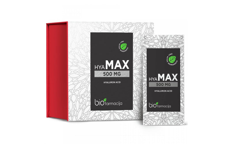 Biofarmacija HyaMAX 500 mg Maisto papildas 28 pak. +dovana prabangus namų kvapas su lazdelėmis