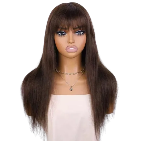 Natūralių plaukų perukas su kirpčiukais, 50 cm