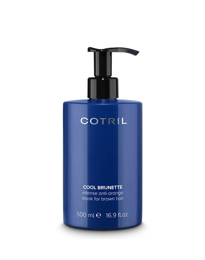 COTRIL COOL BRUNETTE – Kaukė rudiems plaukams, su mėlynu pigmentu neutralizuojančiu oranžiniai-varinį atspalvį 500 ml