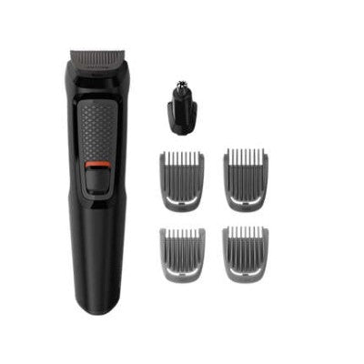 Philips Multigroom series 3000 6-in-1, Face MG3710/15 6 tools Self-sharpening steel blades Up to 60 min run time Rinseable attachments 