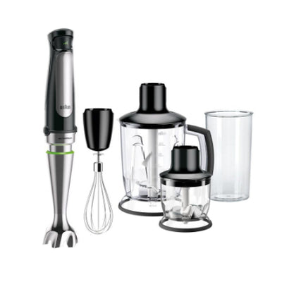 Ручной блендер BRAUN MQ7045X, 1000 Вт, 1,25 л, ActiveBlade, SmartSpeed, Inox/черный